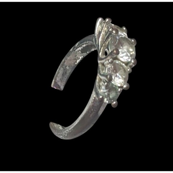 Glam Five Gem Silver Tone Fashion Ring Size 8 - Picture 10 of 14